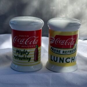 Coca Cola Salt and Pepper Shakers - Red and Yellow